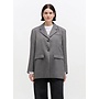 Pewter wool stripe blazer grijs