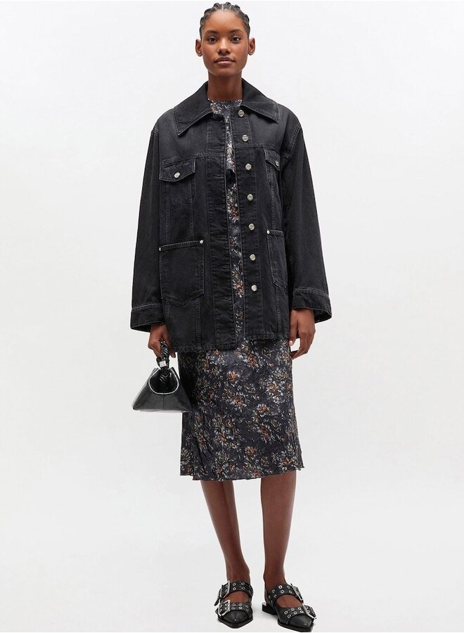 Rigid denim jacket black