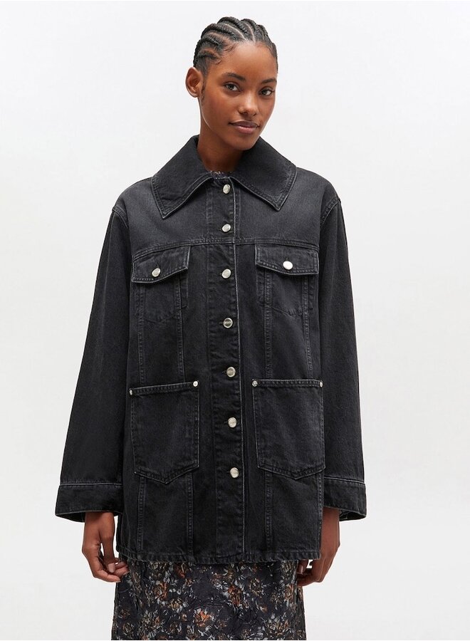 Rigid denim jacket black