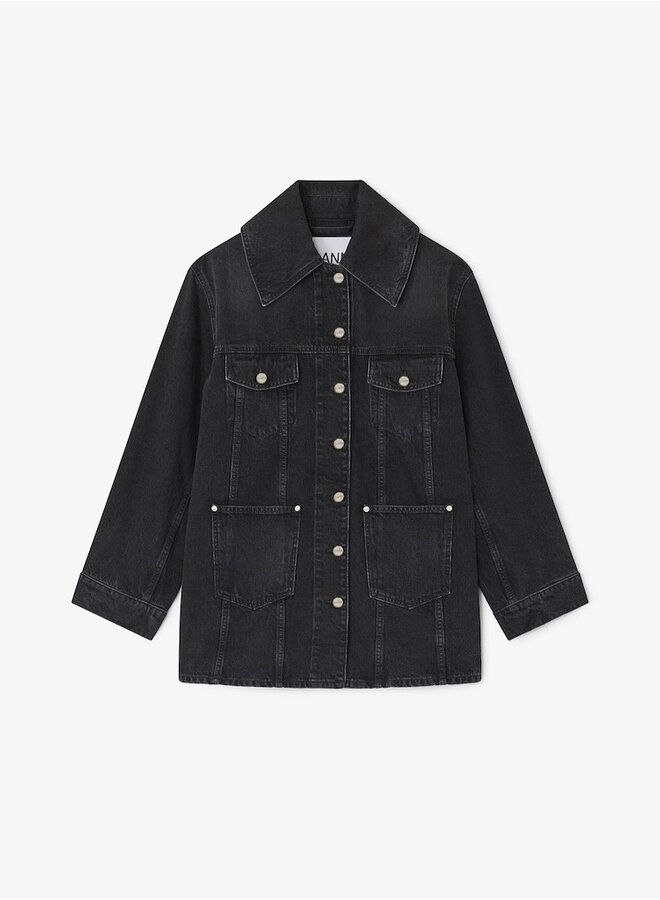 Rigid denim jacket black