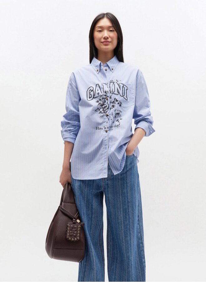 Stripe oversized blouse lustre