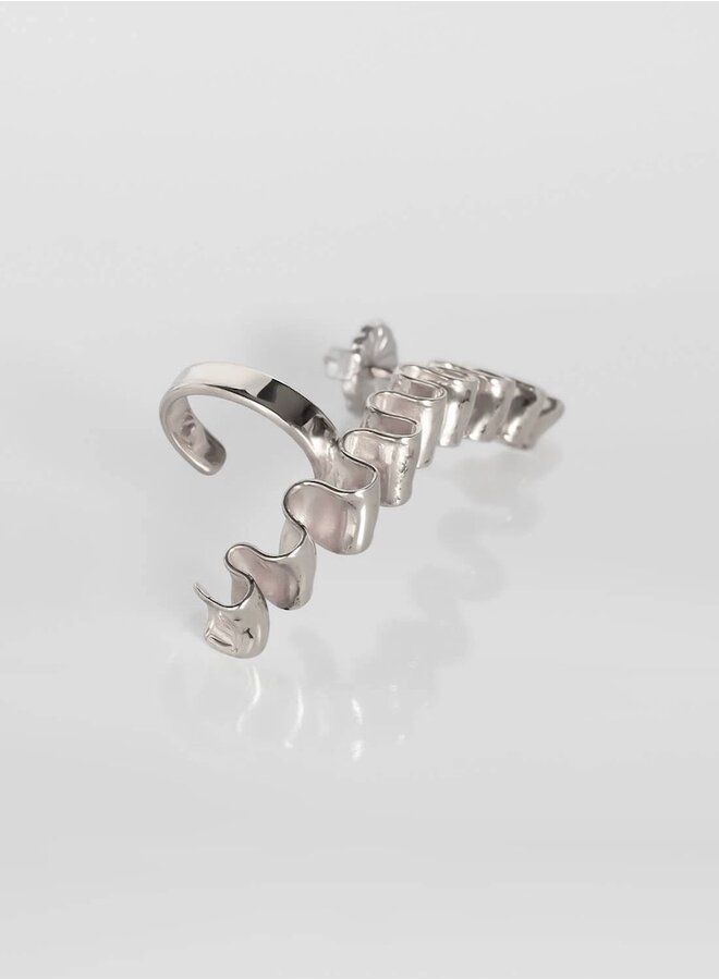 Mirr wave cuff silver
