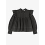 Dyed cotton frill blouse black
