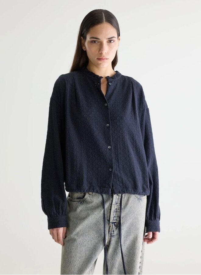 Chelsy embroided blouse navy