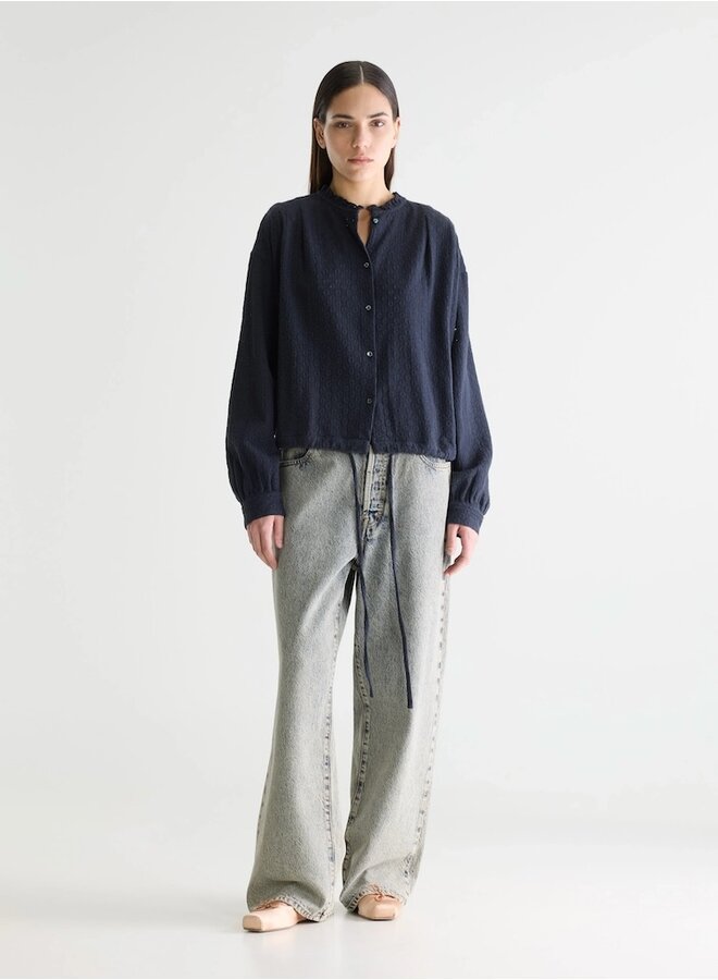 Chelsy embroided blouse navy