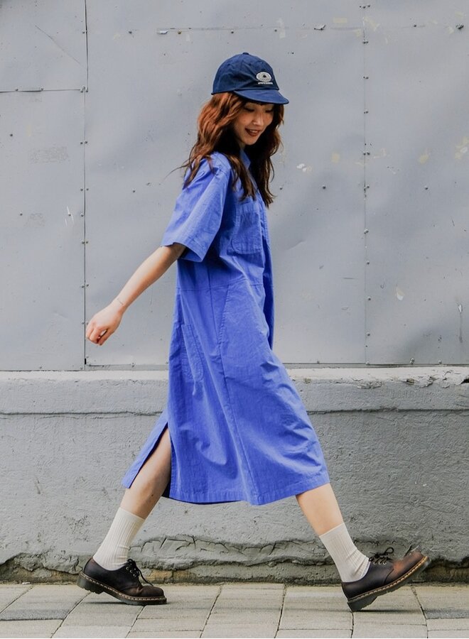 Pocket shirt dress blue
