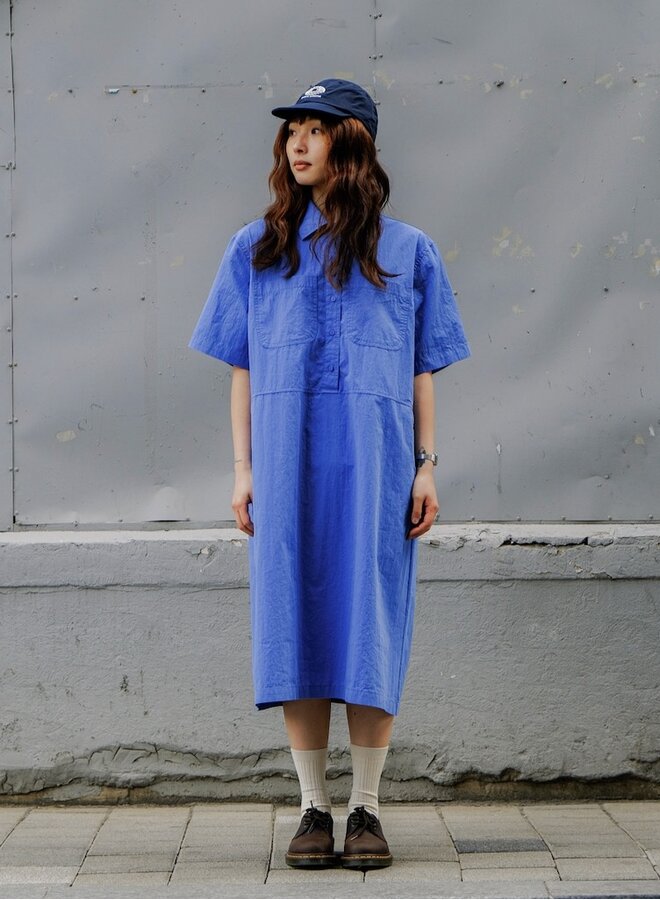 Pocket shirt dress blue