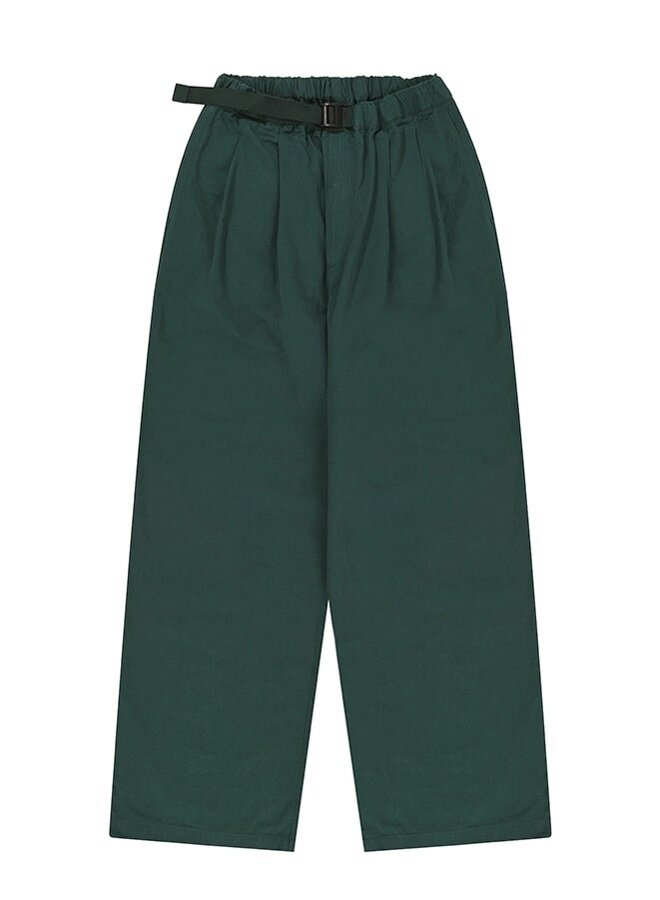 Two tuck wide pants green