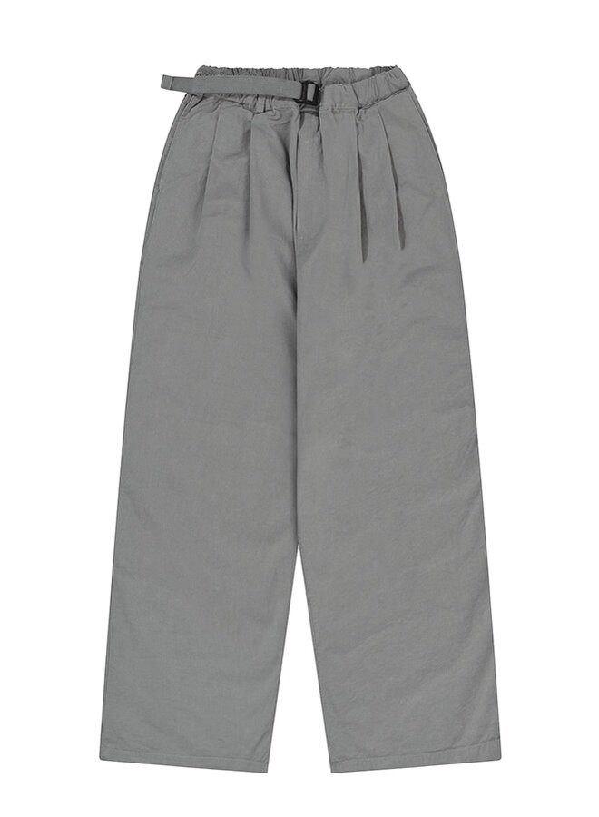 Two tuck wide pants gray