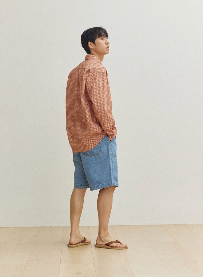 Vintage check shirt orange