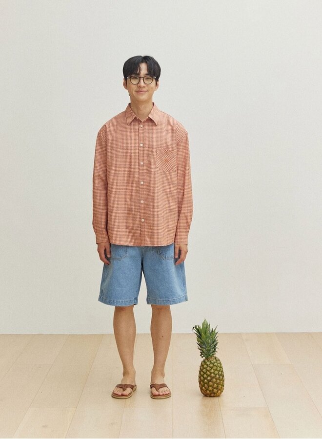 Vintage check shirt orange