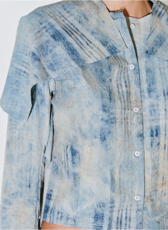 Conner washed blue check shirt