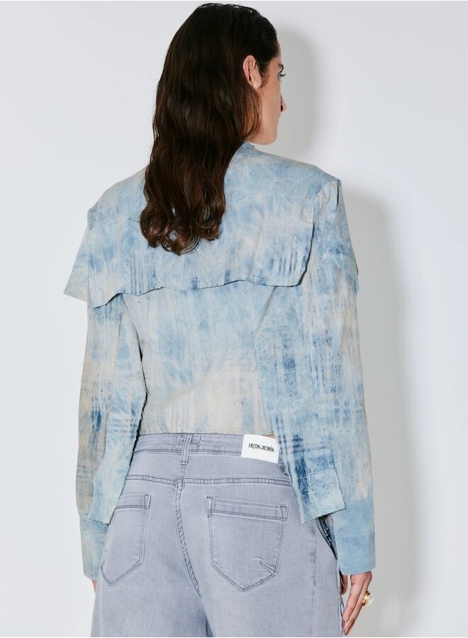 Conner washed blue check shirt