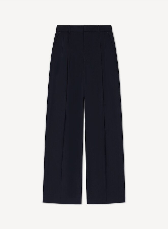 Pleated trouser navy