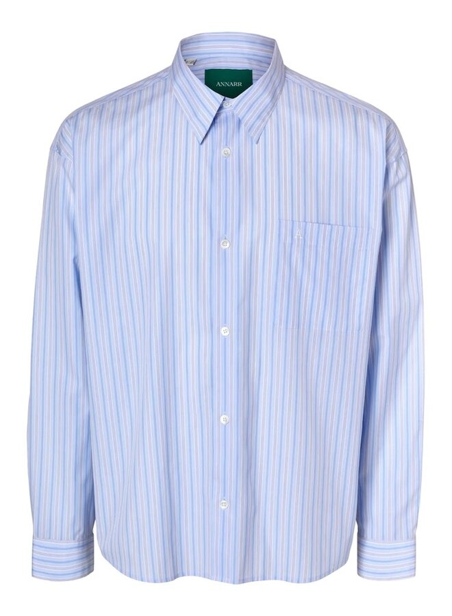 Anrvolund stripe blue poplin