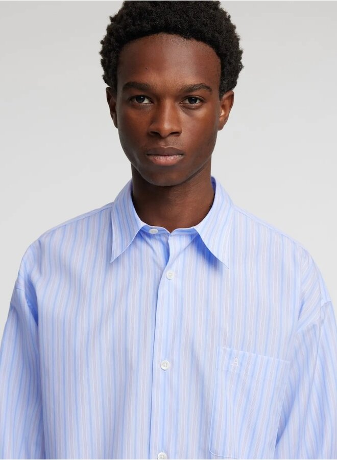 Anrvolund stripe blue poplin