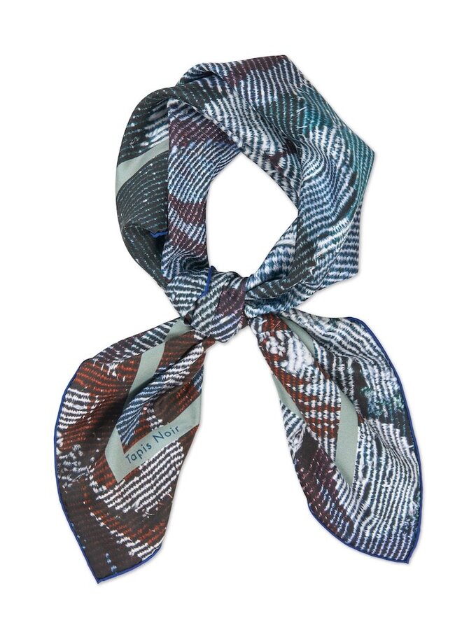 Blue tapestry scarf