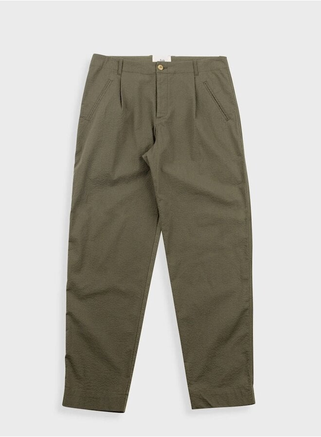 Assembly pants olive seersucker