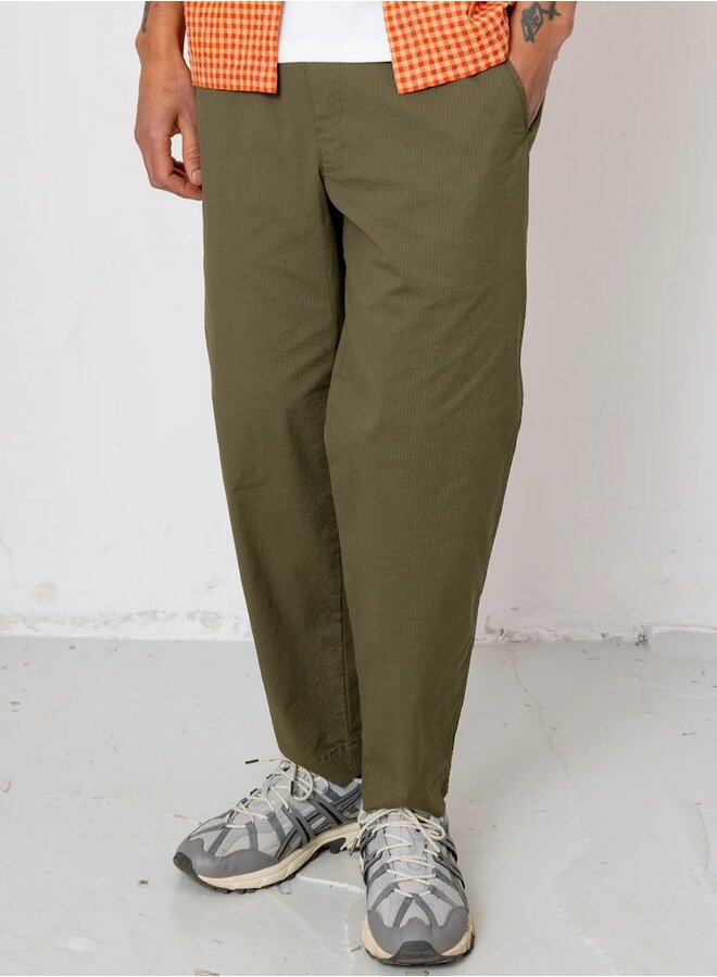 Assembly pants olive seersucker