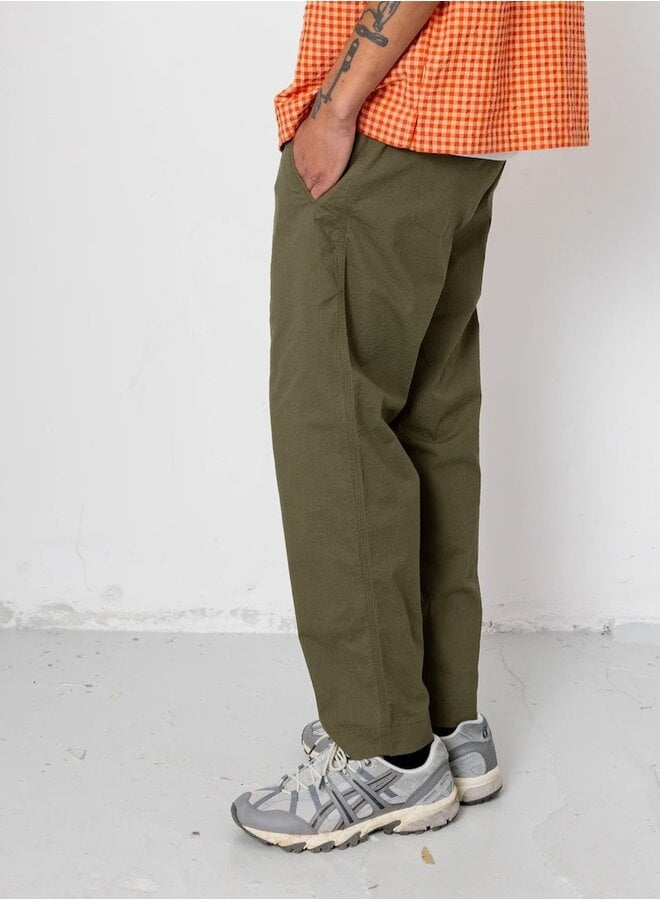 Assembly pants olive seersucker
