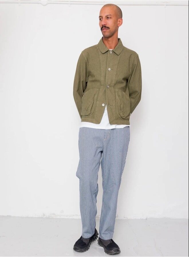 Barrel leg indigo stripe