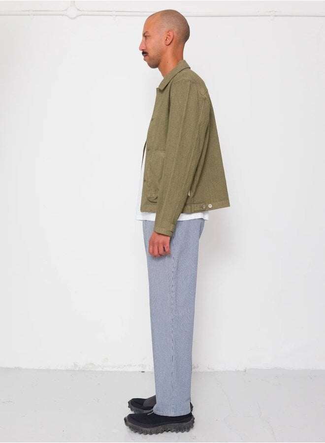 Barrel leg indigo stripe