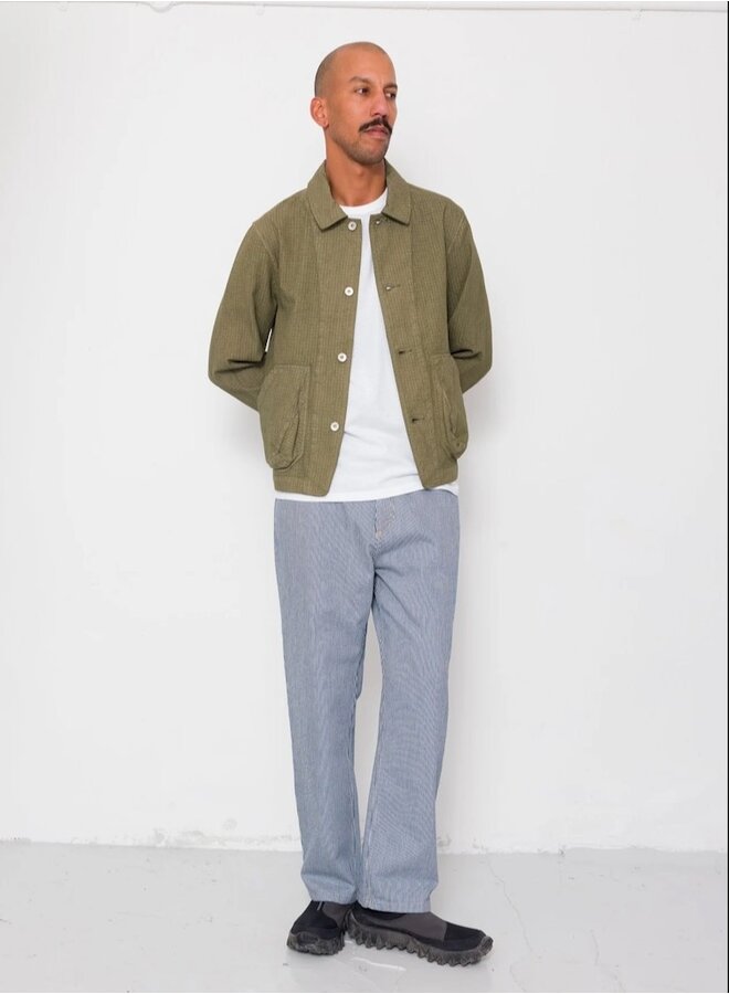 Barrel leg indigo stripe