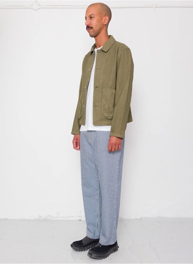 Barrel leg indigo stripe