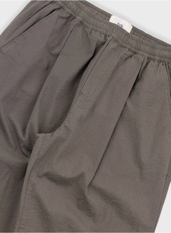 Drawcord loose dark olive seersucker