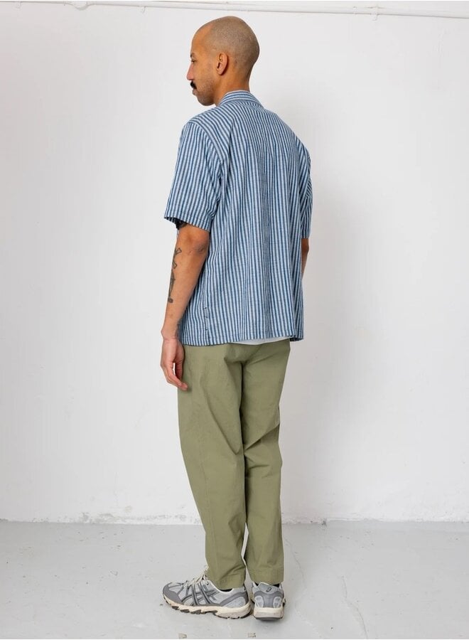 Gabe indigo crinkle check