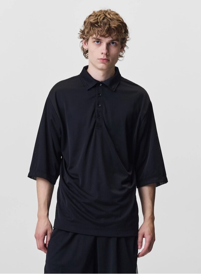 Burio polo black mesh
