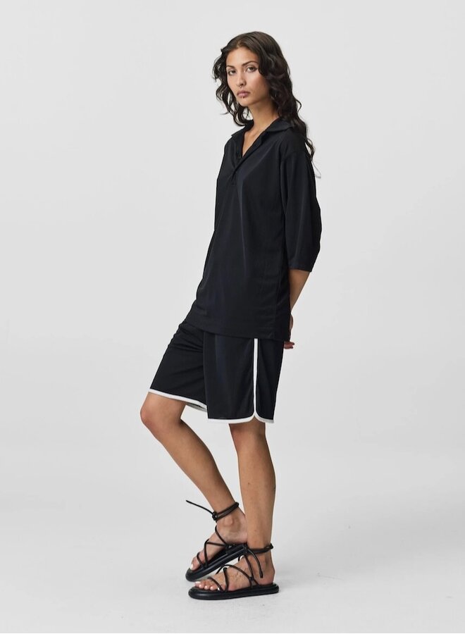 Burio polo black mesh