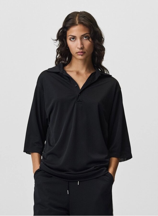 Burio polo black mesh
