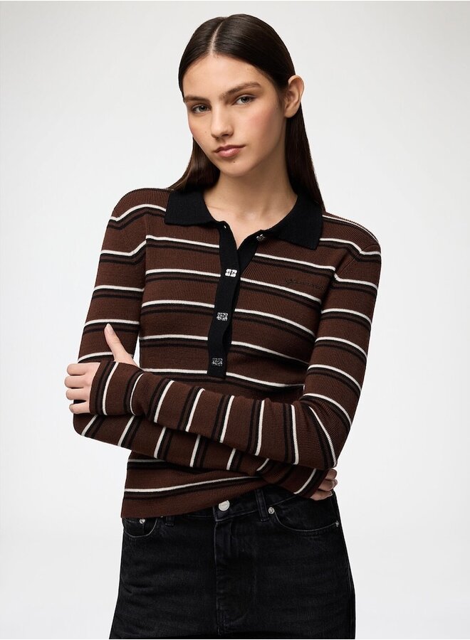 Mini ribbed stripe polo