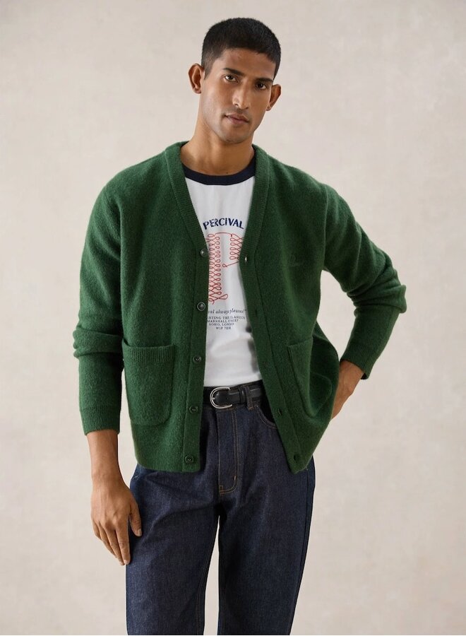 Glove boxy cardigan forest