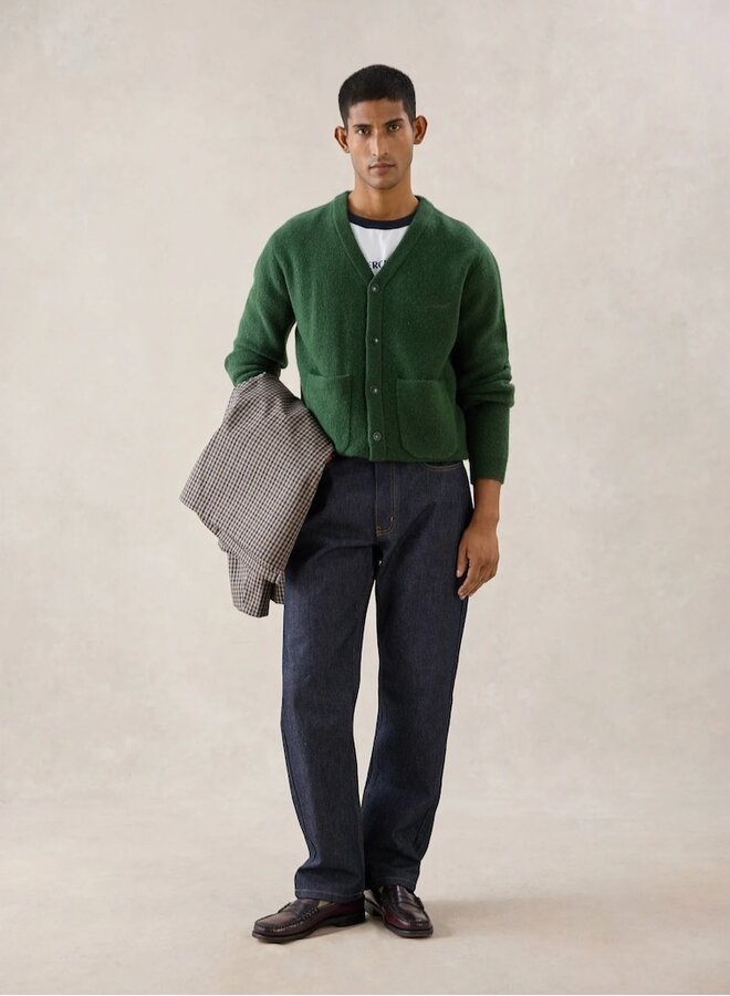 Glove boxy cardigan forest
