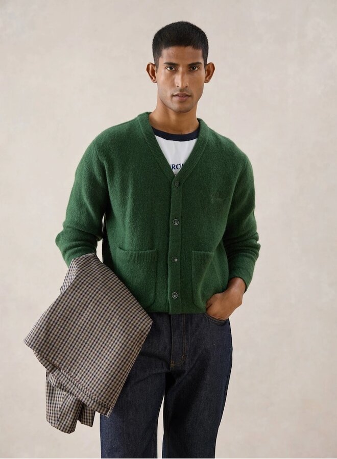 Glove boxy cardigan forest