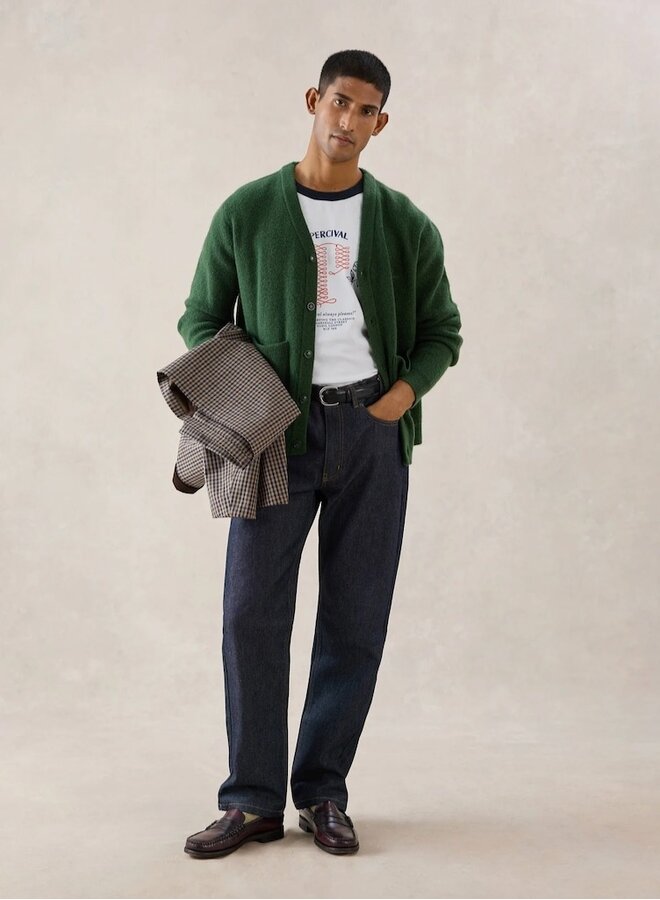 Glove boxy cardigan forest