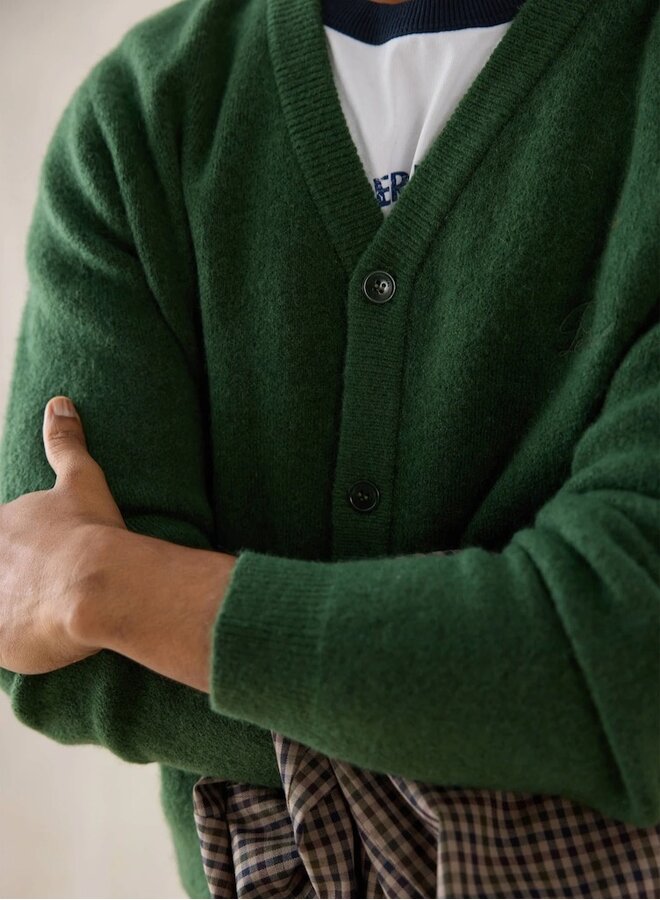 Glove boxy cardigan forest