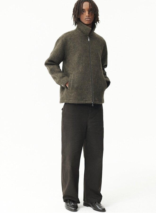 Zip up alpaca green