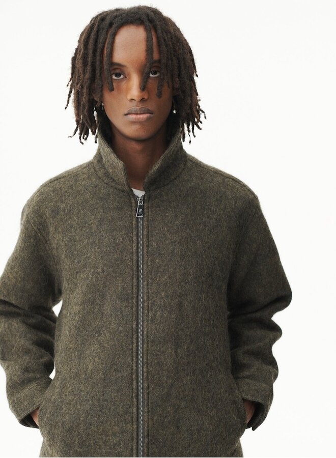 Zip up alpaca green