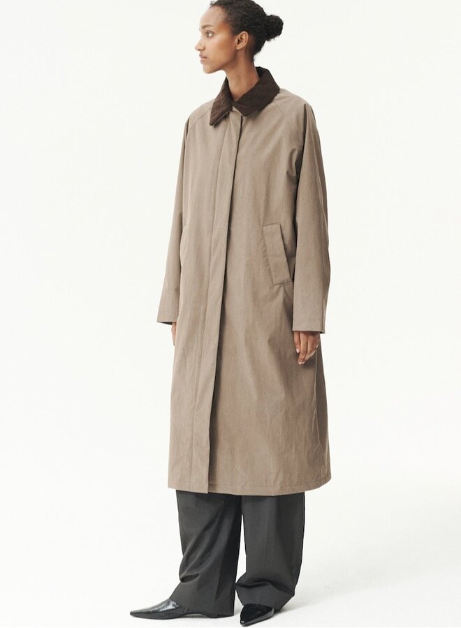 Long coach washed faded camel