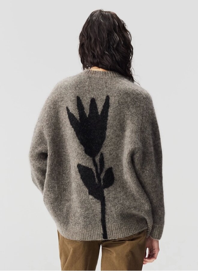 Flow Knit Grey Flower