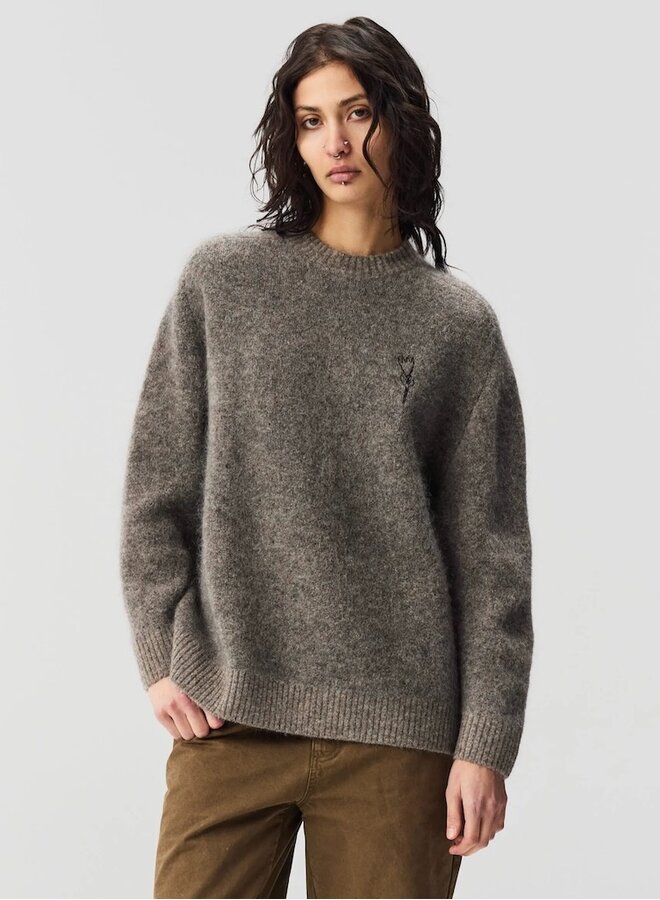 Flow Knit Grey Flower