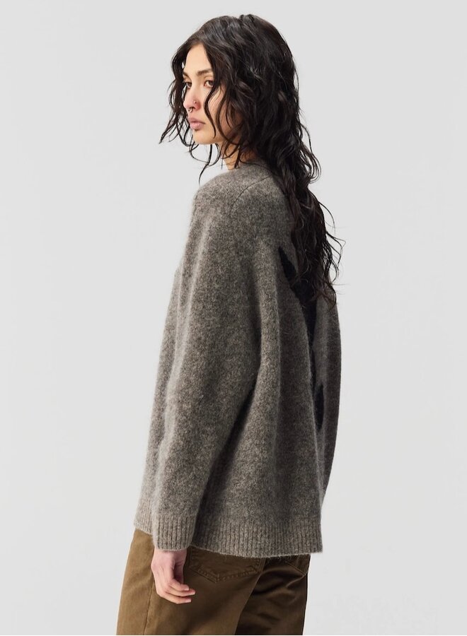 Flow Knit Grey Flower