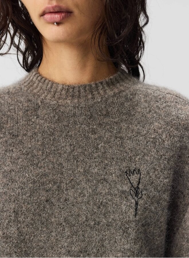 Flow Knit Grey Flower