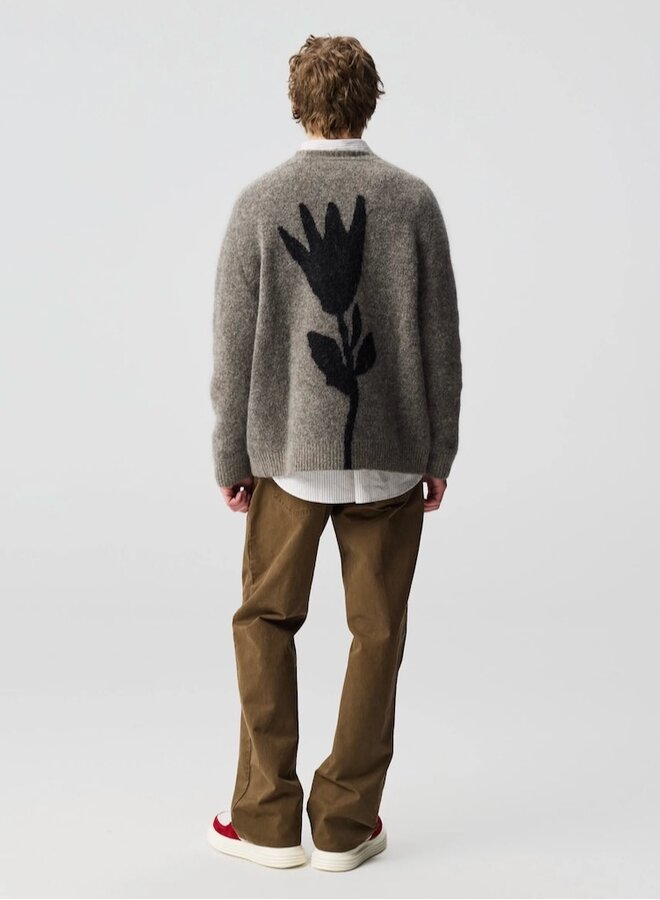 Flow Knit Grey Flower