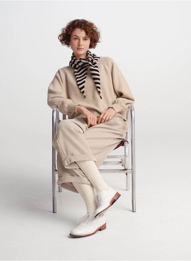 Stripe Triangle neckerchief Poppy&Oatmeal