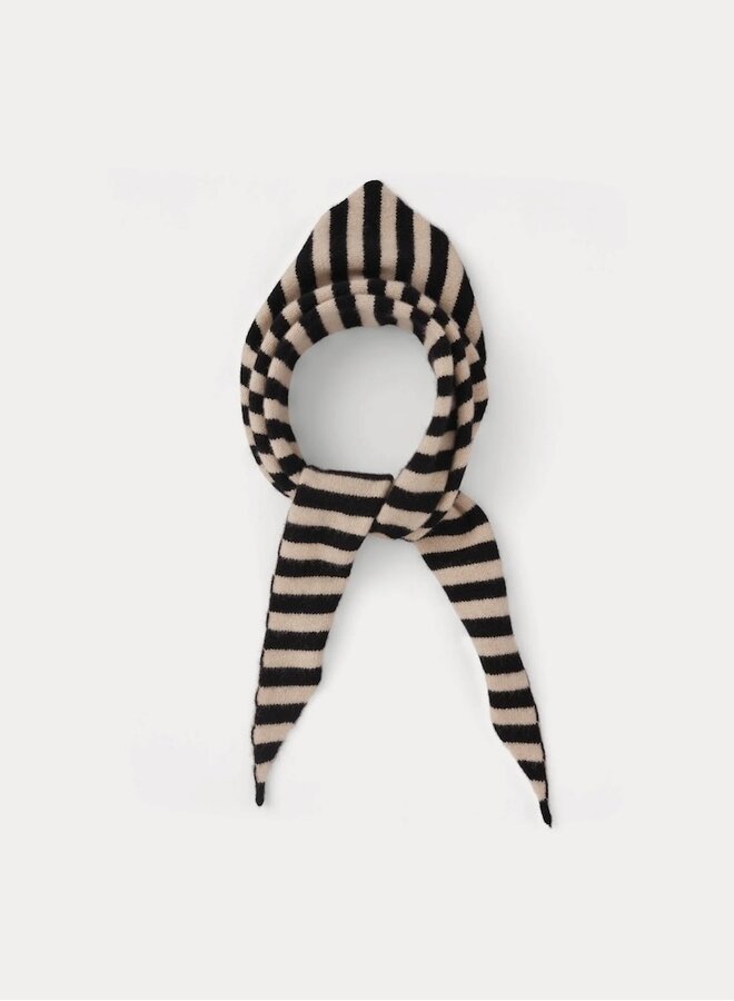 Stripe Triangle neckerchief Black&Oatmeal