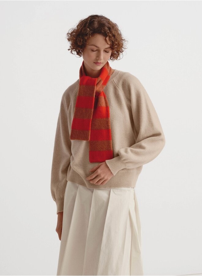 Brushed Stripe scarf Black&Oatmeal